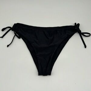 Unbranded Solid Black‎ Side Tie Closure Bikini Bottoms size Large